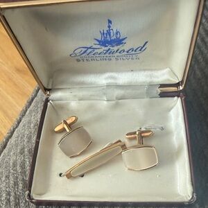 Gold and Silver Cufflinks Set